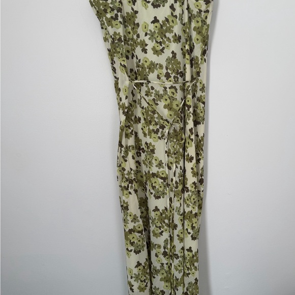 Vintage Y2K Reference Green Floral Cowl Neck Midi Slip Dress Size S - Picture 4 of 5